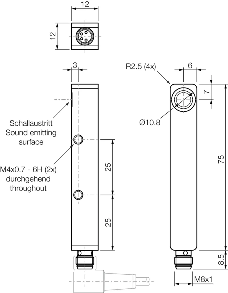 Ultrasoon sensor, US Q12 M 400 G3-T4, fabrikaat Di-Soric