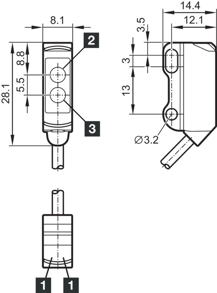 Retroreflective diffuse sensor OH21-15PS-2C (PNP) Di-Soric