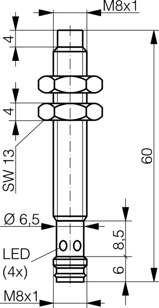 Inductieve proximity sensor DCC 08 M 06 PSK-TSL Di-Soric