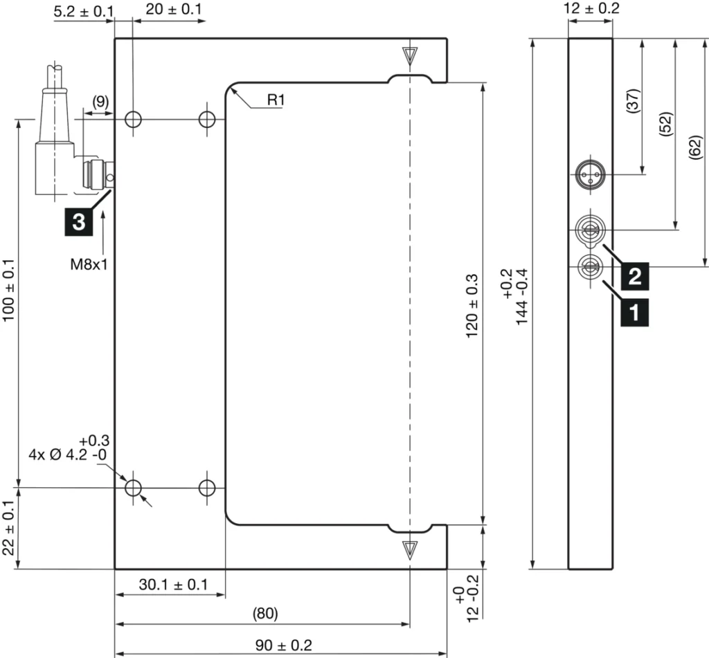 Fork light barrier, OGU 221 G3-T3, red LED,10…30V DC