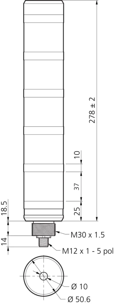 Signaalzuil SBT-RGB-R50-5B-B5 Di-Soric