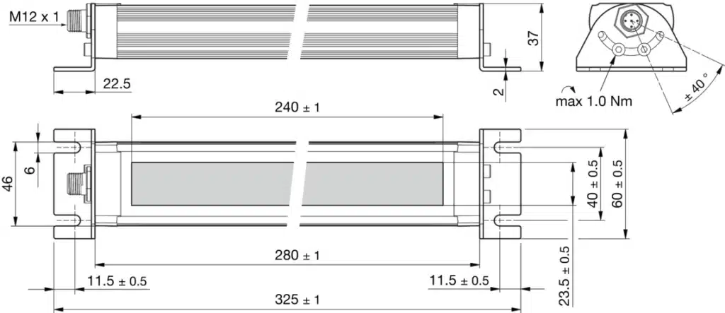 Machine lighting semicircular MB-R-280-B5
