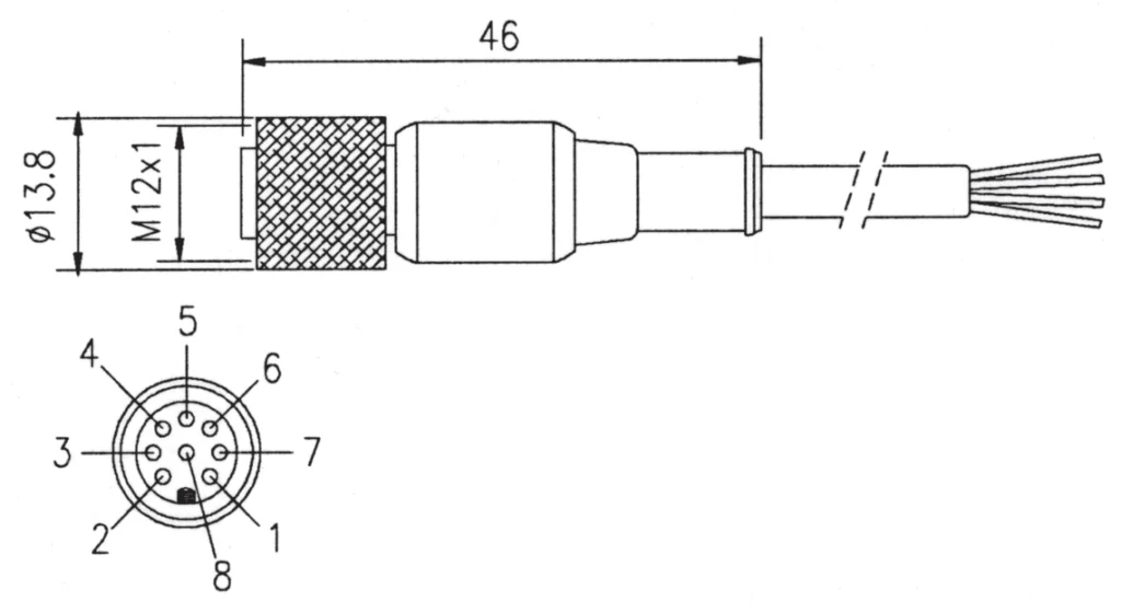 C8D 10 aansluitkabel 8-polig, type C8D10, fabrikaat Di-Soric