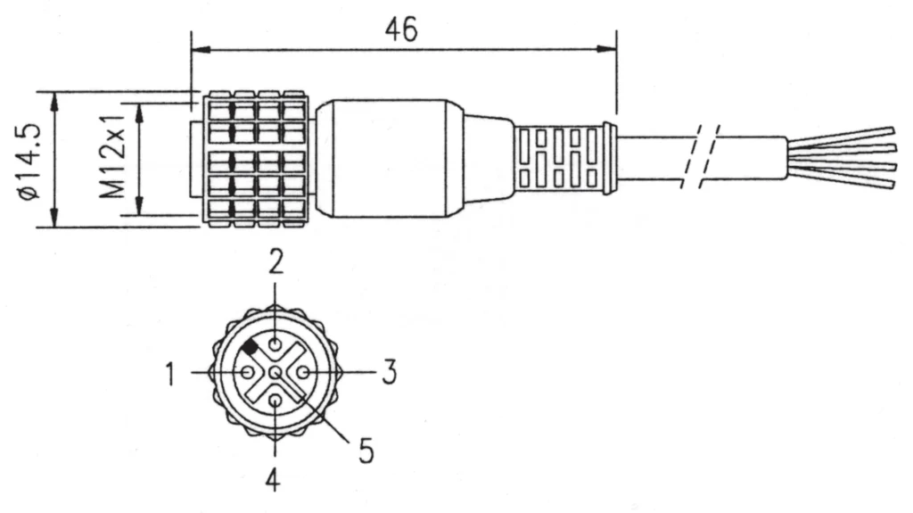 Aansluitkabel 5-polig, type CD 5, Fabrikaat Di-Soric
