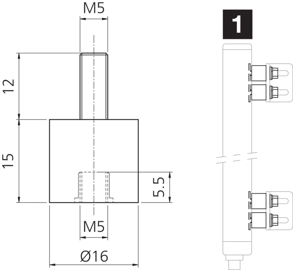 Trillingsdempers SAV 8E (set van 8 stuks) Di-Soric