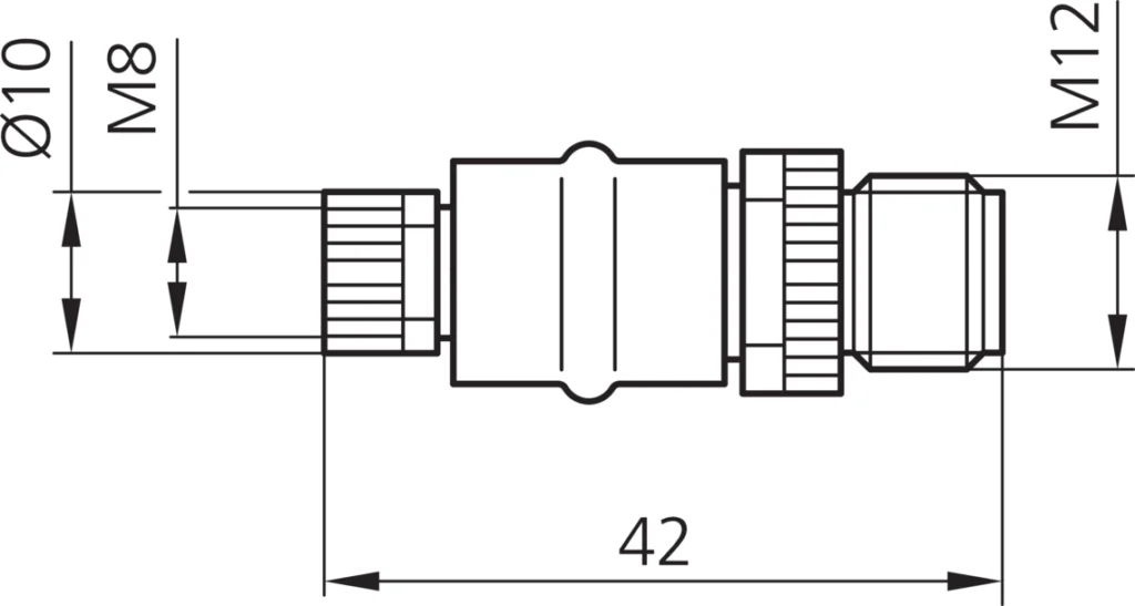 Adapter plug M8K/M12S/4 Di-Soric