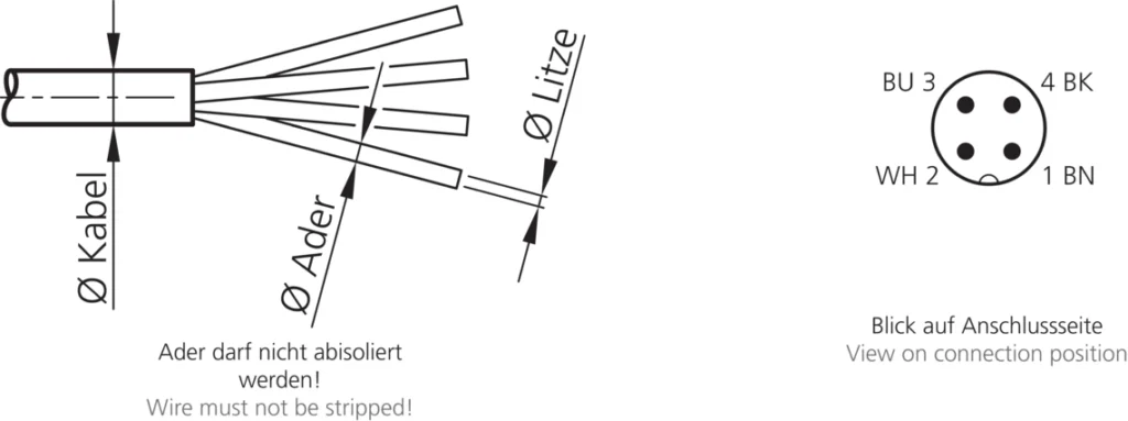 Connecting cable MS-Z-12/4 fabricaat Di-Soric
